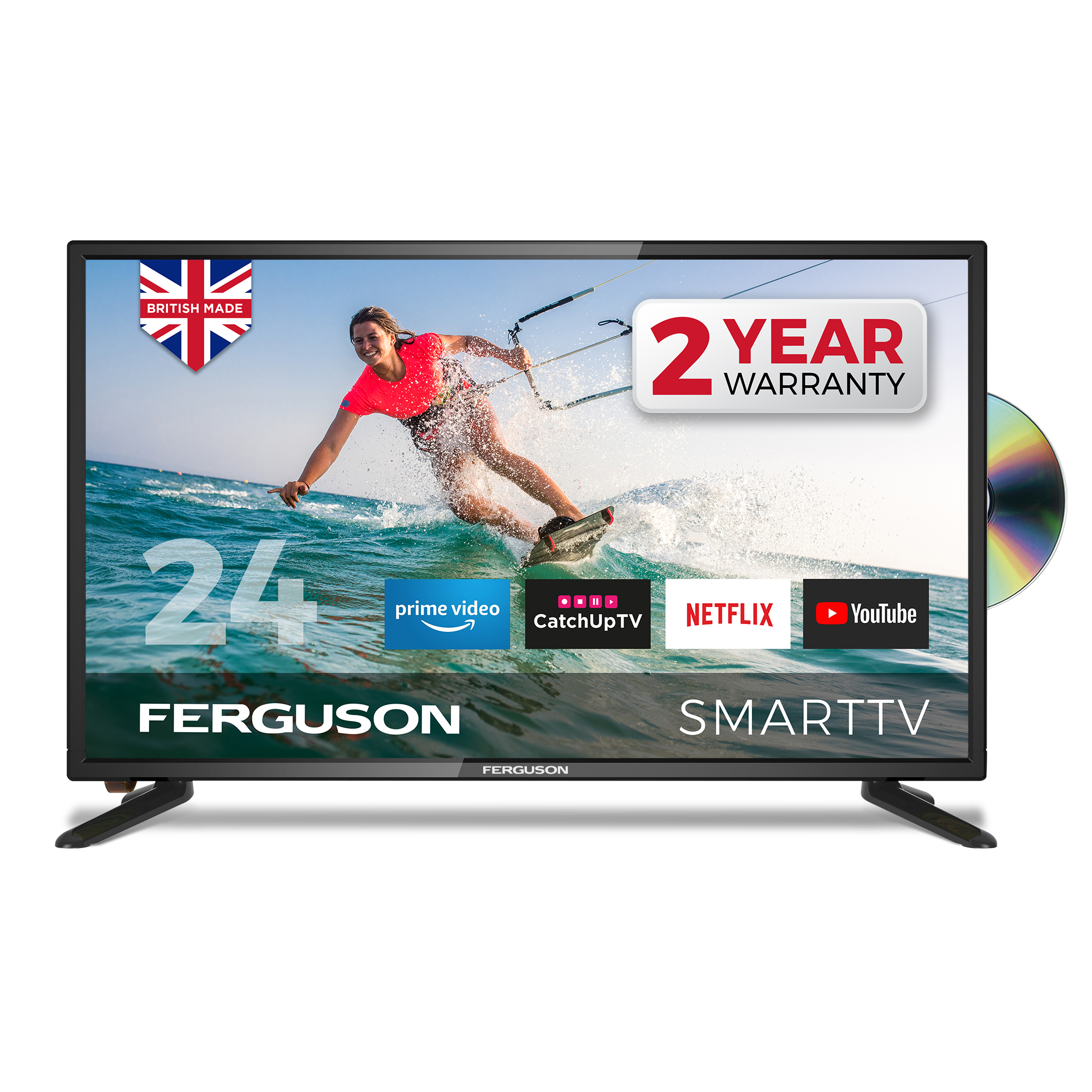 Ferguson F2420RTSF 24 inch Smart HD Ready LED TV with DVD Player Digital  Tec LTD Cello  Ferguson British Made Televisions